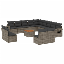 vidaXL 14 részes szürke polyrattan kerti ülőgarnitúra párnákkal (3224821) kerti bútor