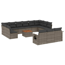 vidaXL 14 részes szürke polyrattan kerti ülőgarnitúra párnákkal (3257138) kerti bútor