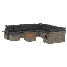 vidaXL 14 részes szürke polyrattan kerti ülőgarnitúra párnákkal (3257194) kerti bútor