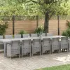 vidaXL 15 Darabos Kerti Étkezőszett Párnával Világosszürke Polirattan