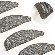 vidaXL 15 db antracitszürke lépcsőszőnyeg 65x21x4 cm lakástextília
