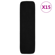 vidaXL 15 db fekete csúszásmentes lépcsőszőnyeg 75 x 20 cm lakástextília