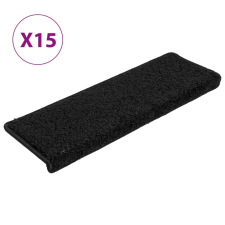 vidaXL 15 db fekete lépcsőszőnyeg 65x21x4 cm (134576) lakástextília