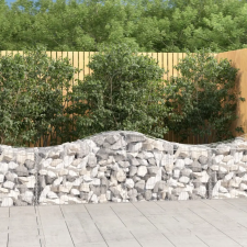 vidaXL 15 db íves horganyzott vas gabion kosár 200x50x60/80 cm kerti tárolás