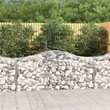vidaXL 15 db íves horganyzott vas gabion kosár 200x50x80/100 cm kerti tárolás