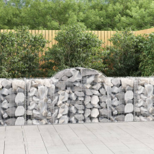vidaXL 15 db íves horganyzott vas gabion kosár 200x50x80/100 cm kerti tárolás