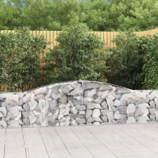 vidaXL 15 db íves horganyzott vas gabion kosár 400x30x60/80 cm kerti tárolás