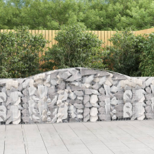 vidaXL 15 db íves horganyzott vas gabion kosár 400x30x80/100 cm bútor