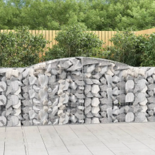 vidaXL 15 db íves horganyzott vas gabion kosár 400x50x100/120 cm kerti tárolás