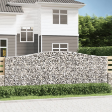 vidaXL 15 db íves horganyzott vas gabion kosár 400x50x140/160 cm kerti dekoráció