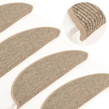 vidaXL 15 db sötétbézs öntapadó lépcsőszőnyeg 56x17x3 cm lakástextília