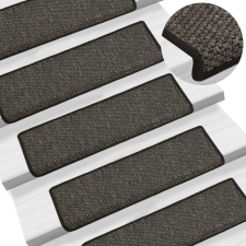 vidaXL 15 db szizál hatású antracitszürke lépcsőszőnyeg 65x21x4 cm lakástextília