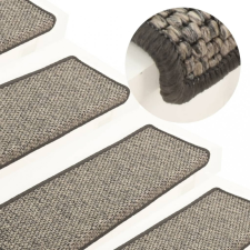 vidaXL 15 db szizál hatású szürke-bézs lépcsőszőnyeg 65x21x4 cm lakástextília