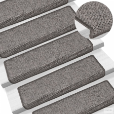 vidaXL 15 db szizál hatású szürke-bézs lépcsőszőnyeg 65x21x4 cm lakástextília