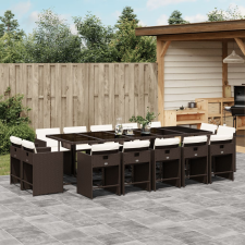 vidaXL 15 részes barna polyrattan kerti ülőgarnitúra párnákkal kerti bútor