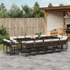 vidaXL 15 részes barna polyrattan kerti ülőgarnitúra párnákkal kerti bútor