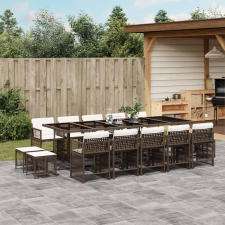 vidaXL 15 részes barna polyrattan kerti ülőgarnitúra párnákkal kerti bútor