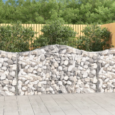 vidaXL 18 db íves horganyzott vas gabion kosár 200x50x100/120 cm kerti tárolás