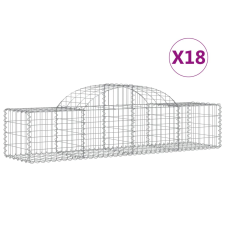 vidaXL 18 db íves horganyzott vas gabion kosár 200x50x40/60 cm (3146271) kerti tárolás