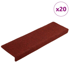 vidaXL 20 db bordói vörös öntapadó lépcsőszőnyeg 65x21x4 cm lakástextília