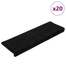 vidaXL 20 db fekete lépcsőszőnyeg 65 x 21 x 4 cm lakástextília