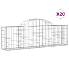 vidaXL 20 db íves horganyzott vas gabion kosár 200x30x60/80 cm (3146083) kerti tárolás