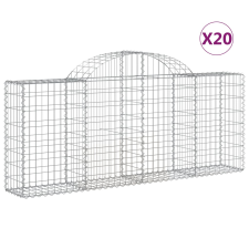 vidaXL 20 db íves horganyzott vas gabion kosár 200x30x80/100 cm (3146104) kerti tárolás