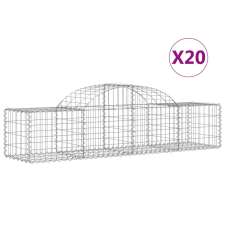 vidaXL 20 db íves horganyzott vas gabion kosár 200x50x40/60 cm (3146272) kerti tárolás