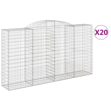 vidaXL 20 db íves horganyzott vas gabion kosár 300x50x160/180 cm (3146769) kerti tárolás