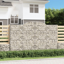 vidaXL 20 db íves horganyzott vas gabion kosár 300x50x180/200 cm kerti tárolás