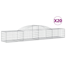 vidaXL 20 db íves horganyzott vas gabion kosár 300x50x40/60 cm (3146661) kerti tárolás