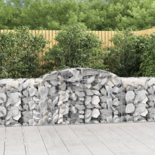 vidaXL 20 db íves horganyzott vas gabion kosár 300x50x80/100 cm kerti dekoráció