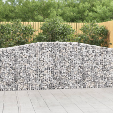 vidaXL 20 db íves horganyzott vas gabion kosár 400x30x100/120 cm kerti dekoráció