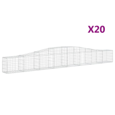 vidaXL 20 db íves horganyzott vas gabion kosár 400x30x40/60 cm (3145797) kerti tárolás