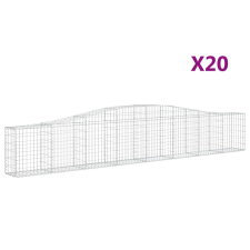 vidaXL 20 db íves horganyzott vas gabion kosár 400x30x60/80 cm (3145810) kerti tárolás