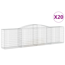 vidaXL 20 db íves horganyzott vas gabion kosár 400x50x100/120 cm (3147006) kerti tárolás