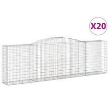 vidaXL 20 db íves horganyzott vas gabion kosár 400x50x120/140 cm (3147019) kerti tárolás