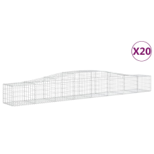 vidaXL 20 db íves horganyzott vas gabion kosár 400x50x40/60 cm (3145927) kerti tárolás