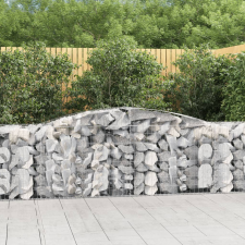 vidaXL 20 db íves horganyzott vas gabion kosár 400x50x80/100 cm kerti dekoráció