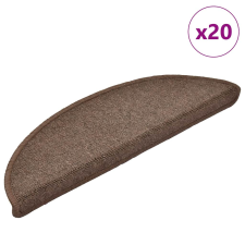 vidaXL 20 db kávébarna lépcsőszőnyeg 56x17x3 cm lakástextília