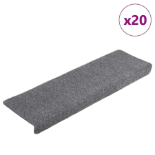 vidaXL 20 db világosszürke öntapadó lépcsőszőnyeg 65x21x4 cm lakástextília