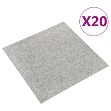 vidaXL 20 db világosszürke szőnyegpadlólap 5 m² 50 x 50 cm építőanyag