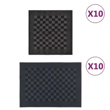 vidaXL 20-részes fekete-szürke pamut törölközőszett lakástextília