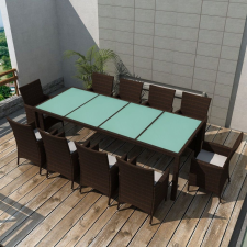 vidaXL 21 darabos kültéri polyrattan étkezőkészlet barna kerti bútor