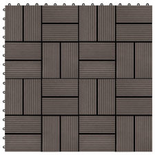 vidaXL 22 db (2 m2) sötétbarna WPC teraszburkoló lap 30 x 30 cm építőanyag