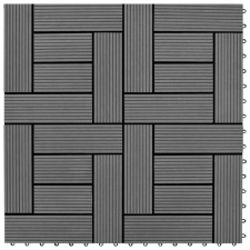 vidaXL 22 db (2 m2) szürke WPC teraszburkoló lap 30 x 30 cm építőanyag