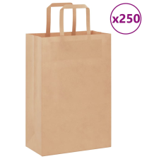 vidaXL 250 db barna kraft papírzacskók fogantyúkkal 21x11x31 cm ajándéktasak