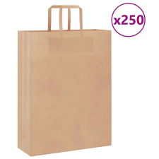 vidaXL 250 db barna kraft papírzacskók fogantyúkkal 32x12x42 cm ajándéktasak
