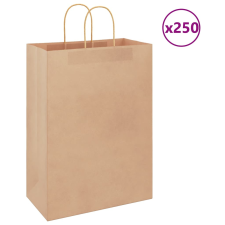 vidaXL 250 db barna kraft papírzacskók fogantyúkkal 32x17x44 cm ajándéktasak