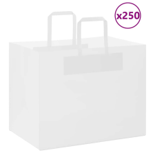 vidaXL 250 db fehér kraft papírzacskók fogantyúkkal 32x22x24 cm ajándéktasak
